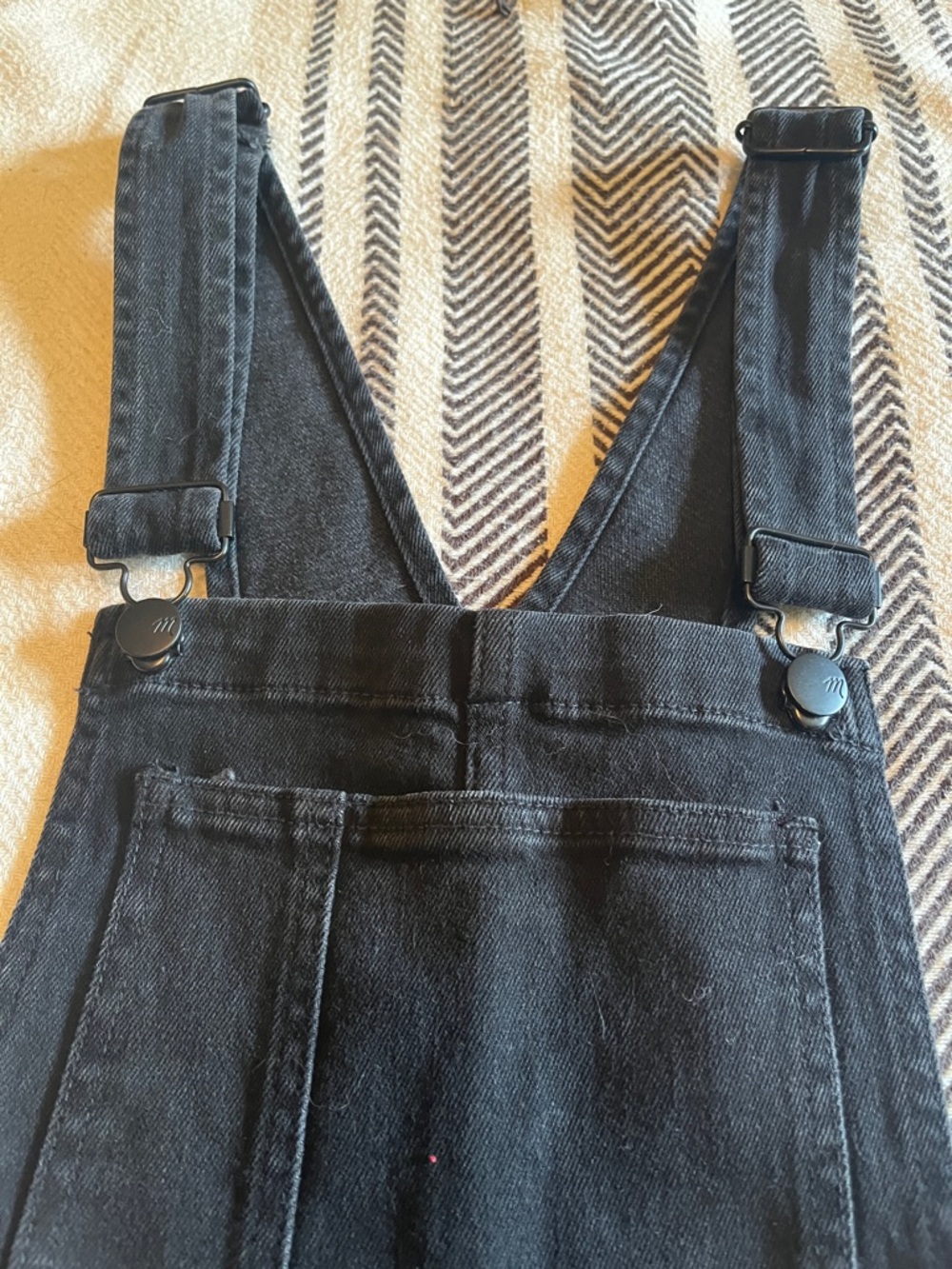 Madewell Black Denim Overalls with Adjustable Straps - Picture 3 of 9